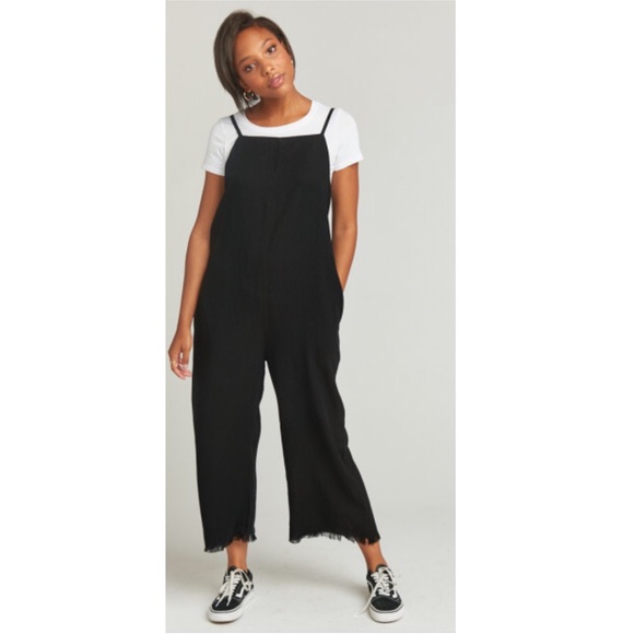 Black flowy overalls Clearance
